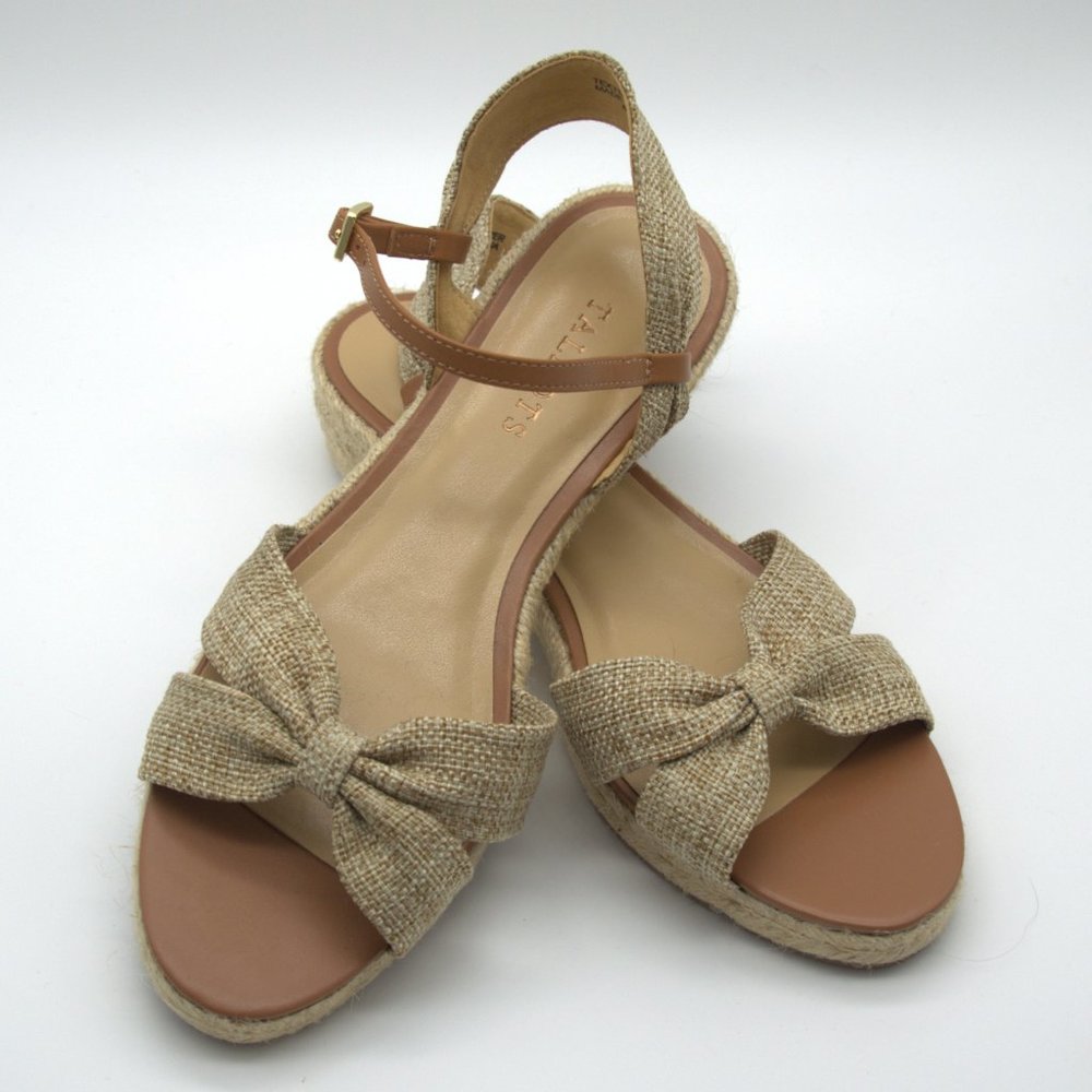 Talbots linen bow espadrille sandals sz 8.5